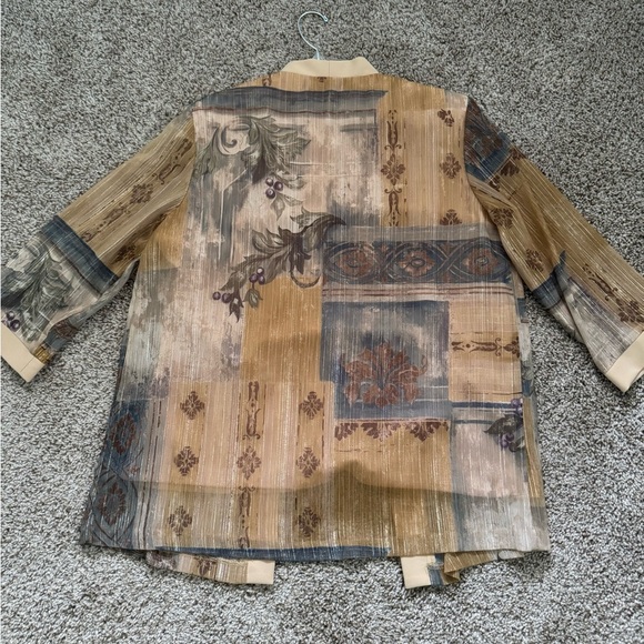 R&M Richards Vintage Women's Gold Floral Italian 2 Piece Pant Suit Set Outfit 12 - Picture 4 of 9